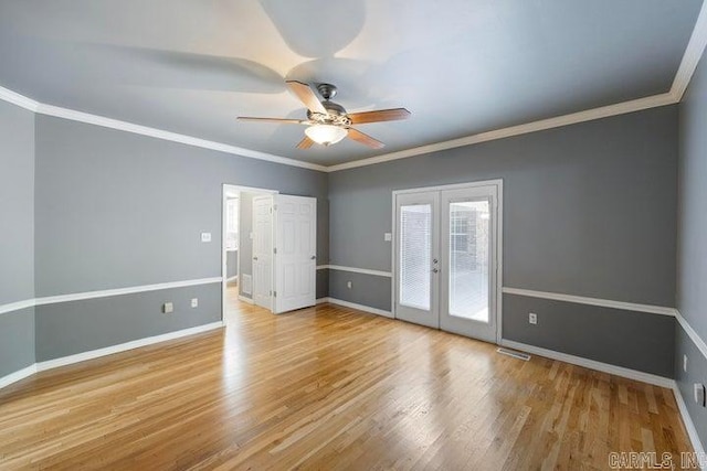254 S Enid Ave, Russellville, AR 72801 - empty room with french doors, hardwood / wood-style floors, and ceiling fan