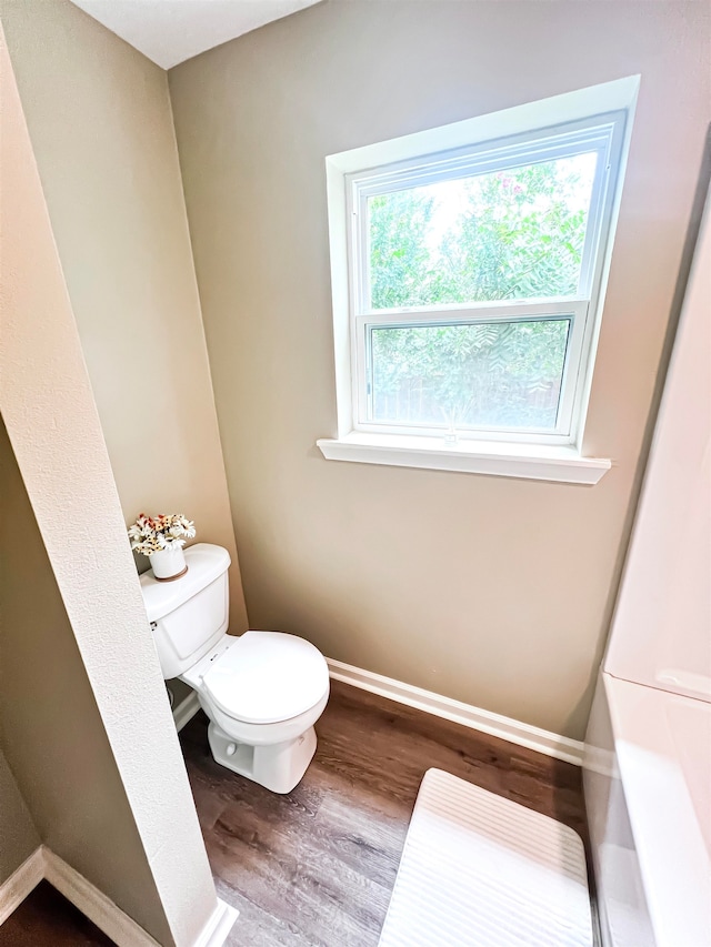 bathroom featuring toilet and hardwood / wood-style flooring