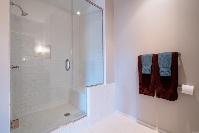 300 Third Unit 708, Little Rock, AR 72201 - bathroom with a stall shower and tile patterned floors
