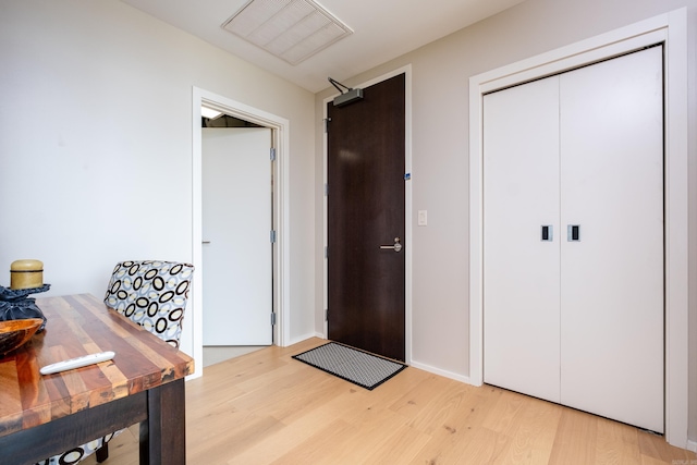 office area featuring light wood-type flooring