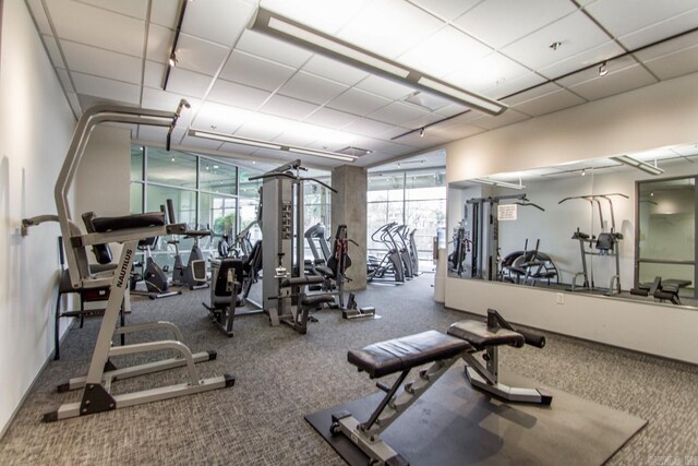 300 Third Unit 708, Little Rock, AR 72201 - gym with carpet flooring and healthy amount of natural light