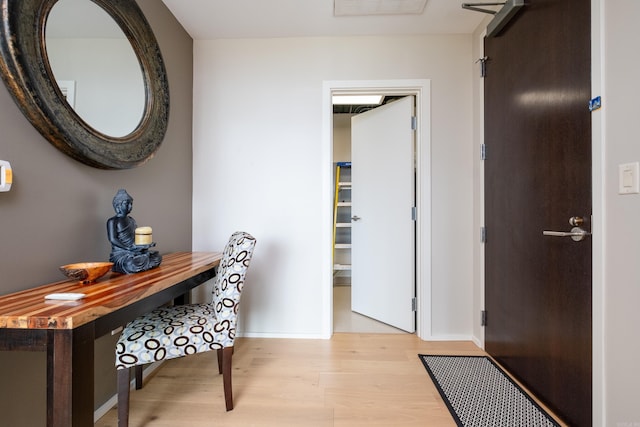 interior space featuring light hardwood / wood-style floors