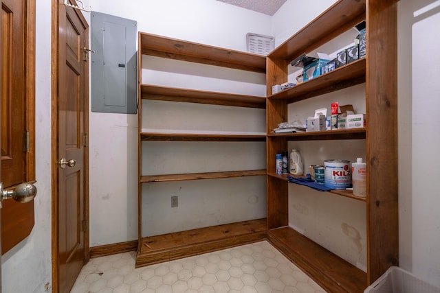 pantry featuring electric panel