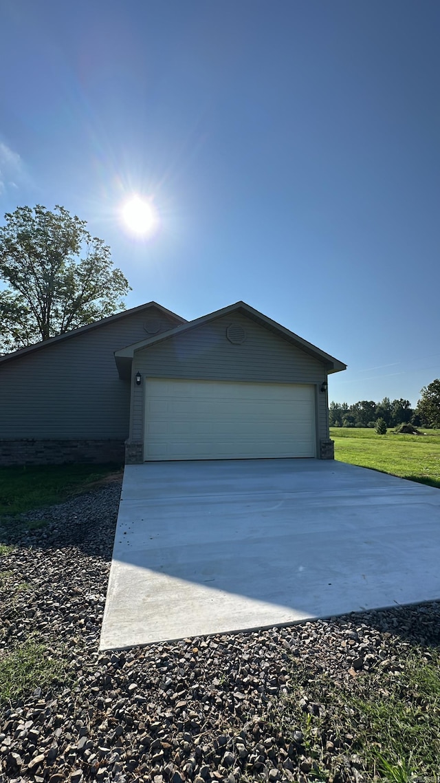 exterior space with a garage