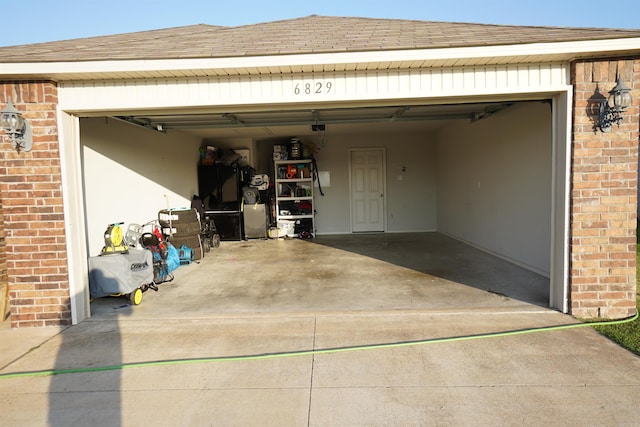 view of garage