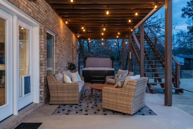 view of patio with an outdoor hangout area