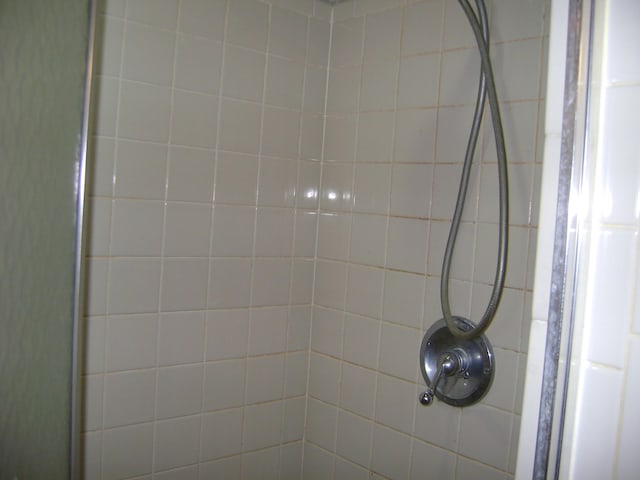 room details with a tile shower