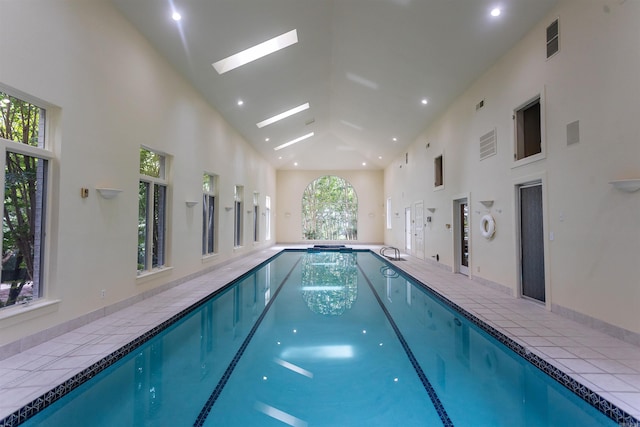 pool with a skylight