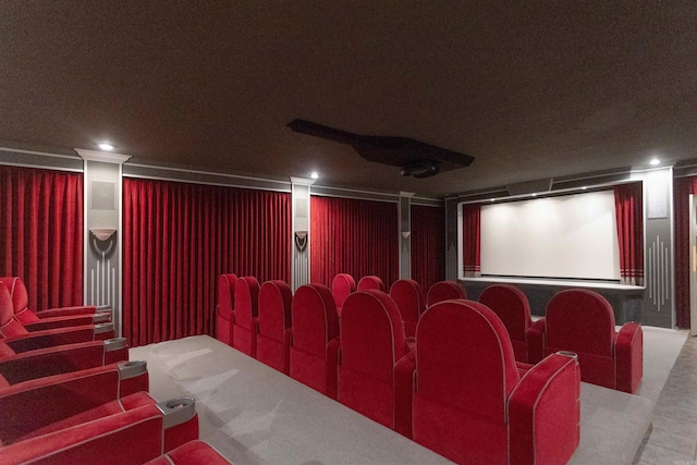 cinema featuring recessed lighting