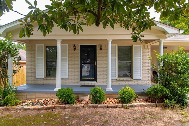 exterior space with a porch