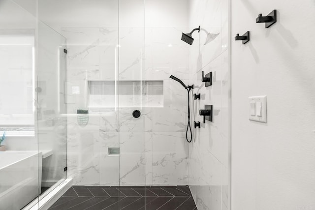 bathroom with walk in shower