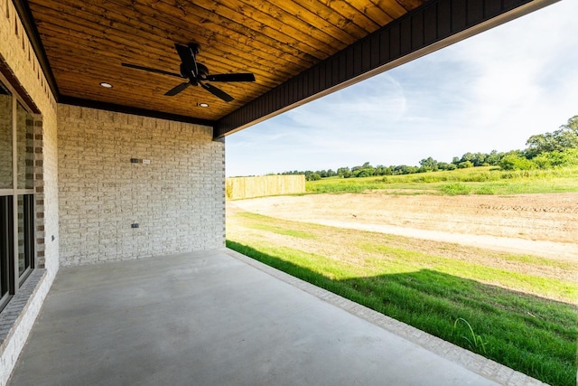 view of patio with ceiling fan