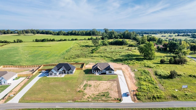 drone / aerial view with a rural view