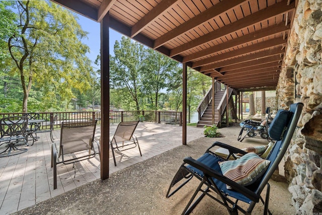 view of patio / terrace with stairs