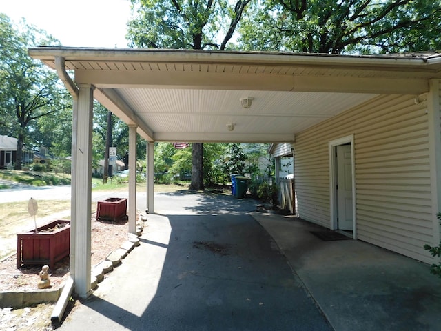 view of patio / terrace with a carport