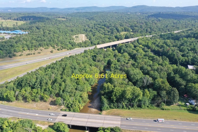 bird's eye view with a mountain view