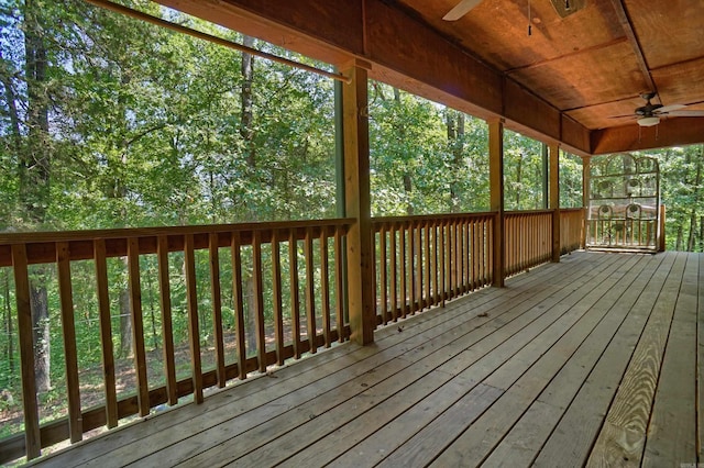 deck with ceiling fan