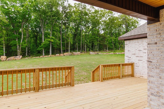 deck with a lawn