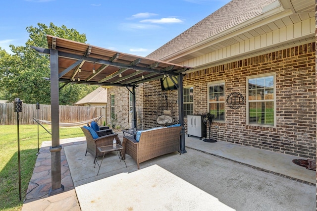 view of patio / terrace featuring an outdoor hangout area