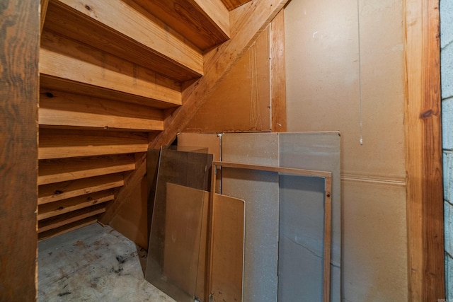 view of unfinished attic