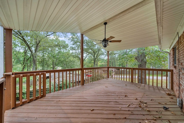 deck featuring ceiling fan