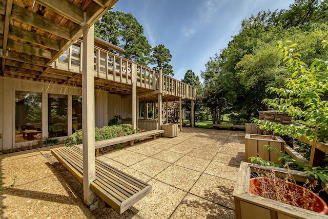 view of patio / terrace with a wooden deck