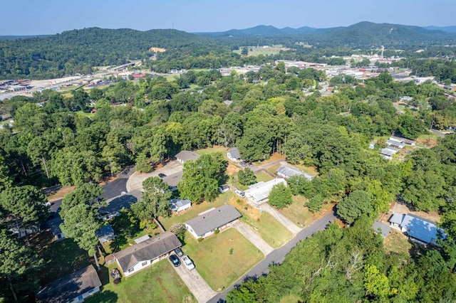 bird's eye view featuring a mountain view