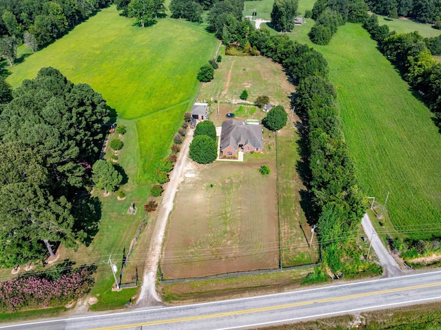 drone / aerial view with a rural view