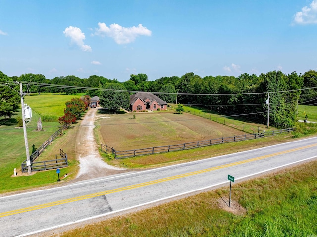 drone / aerial view featuring a rural view