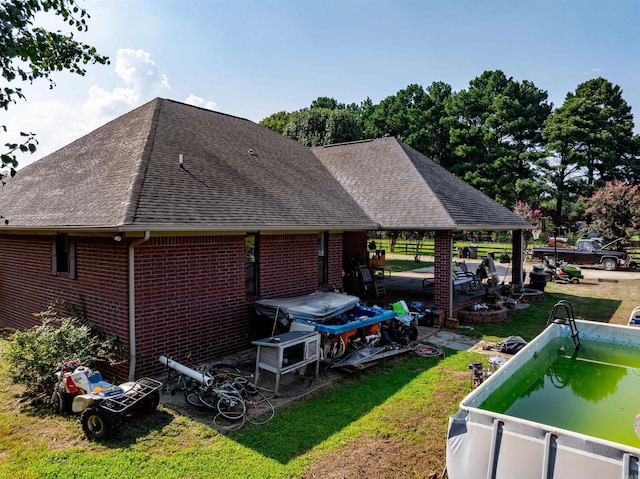 exterior space with a lawn