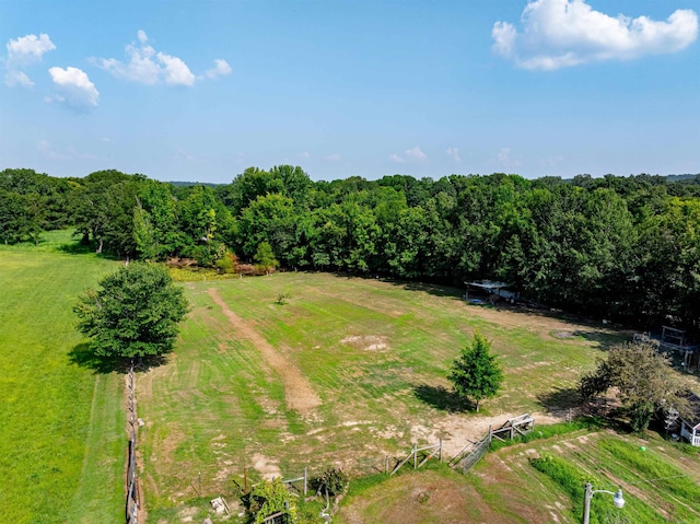 aerial view featuring a rural view