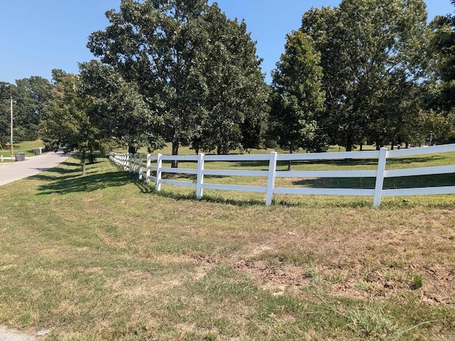 view of yard with a rural view