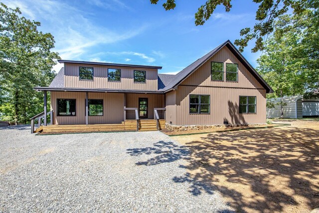 view of modern farmhouse