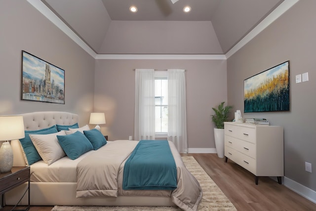 bedroom with light wood-type flooring