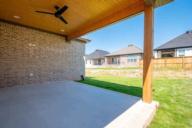 view of patio / terrace featuring ceiling fan