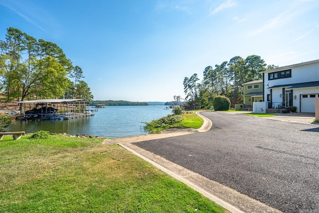 exterior space with a dock