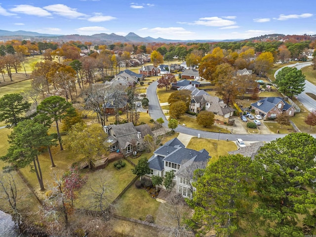 bird's eye view with a residential view and a mountain view