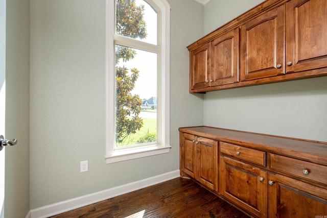 interior space featuring dark hardwood / wood-style floors