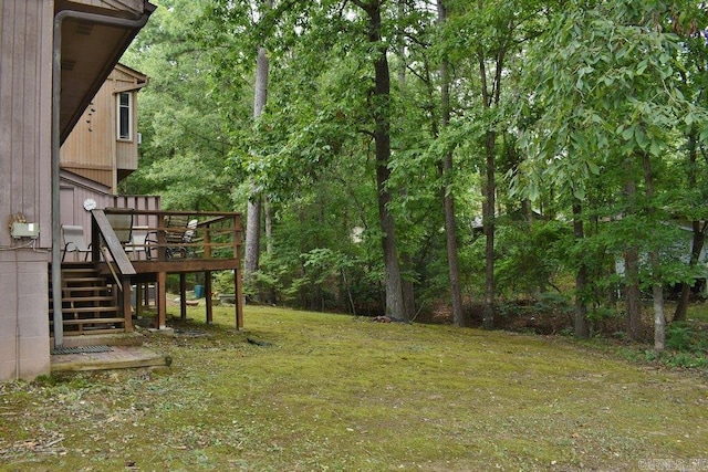 view of yard featuring a deck