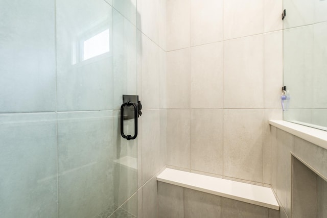 bathroom with walk in shower