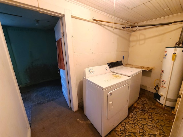187 N Monroe St, Piggott, AR 72454 - laundry room with washer and dryer and water heater