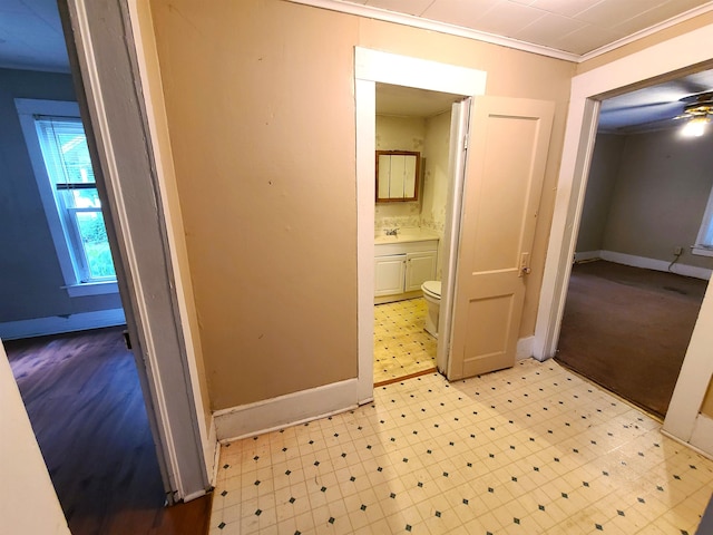 187 N Monroe St, Piggott, AR 72454 - hall featuring crown molding