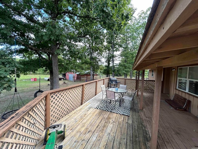 view of wooden deck