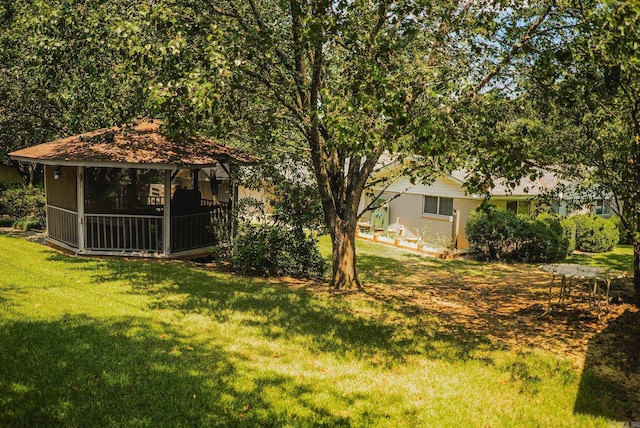 view of yard with a gazebo