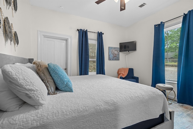 bedroom with ceiling fan