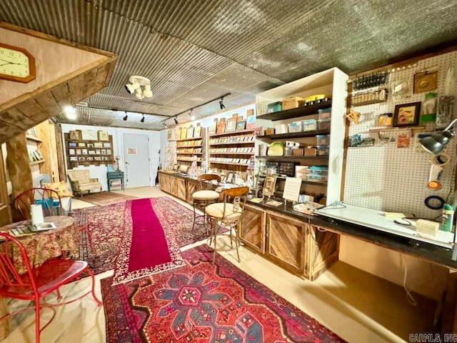 1499 Sutterfield Rd, Fox, AR 72051 - living area with track lighting and concrete flooring