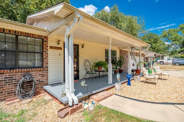 exterior space with covered porch