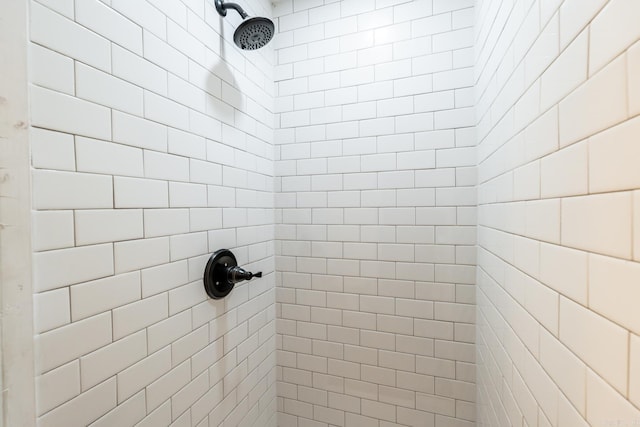 interior details featuring tiled shower