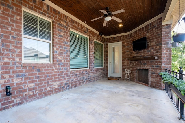 view of patio / terrace featuring ceiling fan