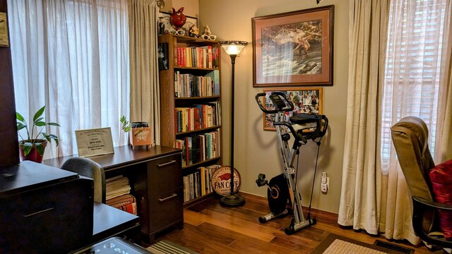 office featuring dark hardwood / wood-style floors